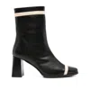 Carel Paris Leather Panel Block-heel Boots In Black