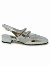 Carel Paris Silver Leather Ballet Pumps In Silver