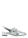 Carel Paris Silver Pêche Night Leather Mary Jane Pumps In White