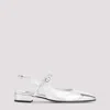 Carel Paris Silverleather Ballet Flats In Silver