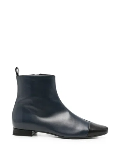 Carel Paris Simonetta Leather Ankle Boots In Blue