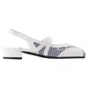 Carel Paris 20mm Sling Back Checked Flat Pumps In White