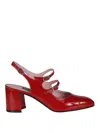 Carel Paris Double Strap Buckle Block Heel Pumps In Red