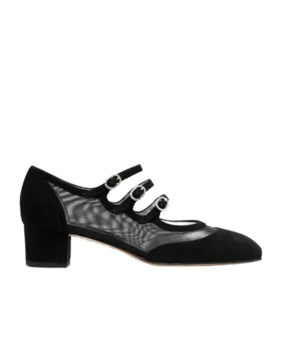 Carel Paris Solid Color Block Heel Shoes In Black