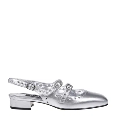 Carel Paris Square-headed Sandals In Silver Calf