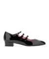 Carel Paris Ariana Black Patent Leather Ballet Shoes In Black