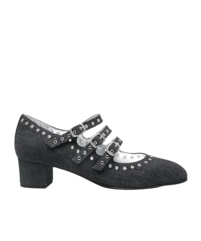 Carel Paris Square Toe Low-heeled Shoes In Black