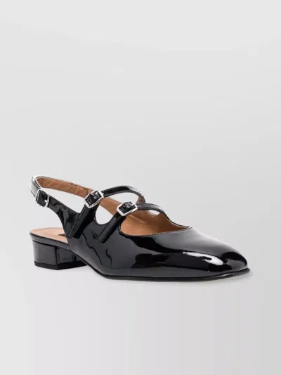 Carel Paris Square Toe Patent Leather Slingback Ballerina Shoes In Grey