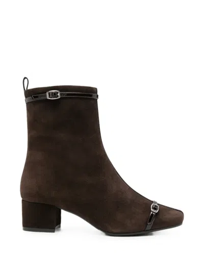 Carel Paris Start Buckle-detail Ankle Boots In Brown