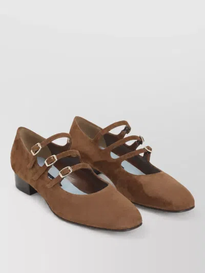 Carel Paris Suede Leather Mary Jane Ballerina Shoes In Multi