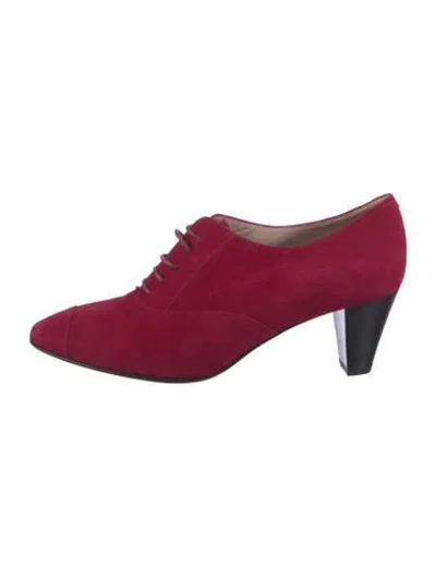 Pre-owned Carel Paris Suede Pumps In Red