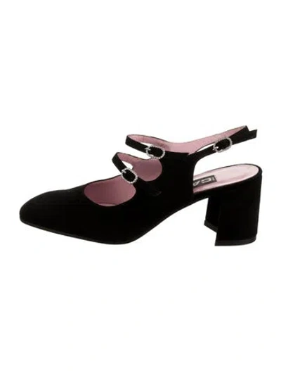 Pre-owned Carel Paris Suede Slingback Pumps In Black