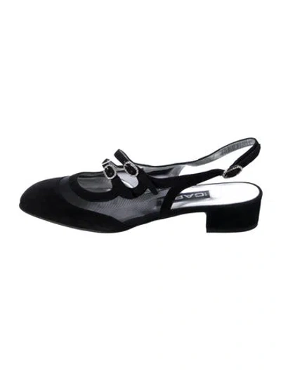 Pre-owned Carel Paris Suede Slingback Pumps In Black