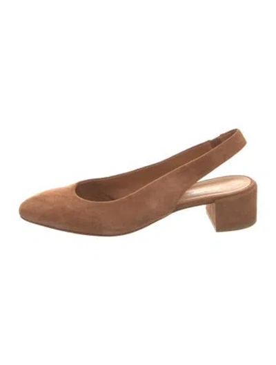 Pre-owned Carel Paris Suede Slingback Pumps In Brown