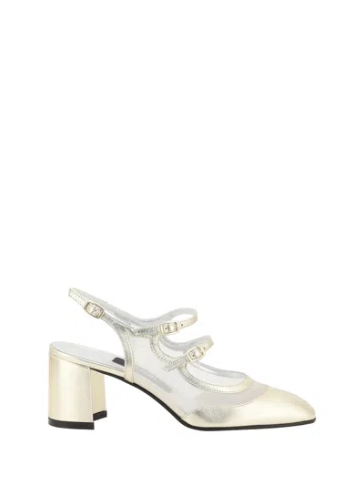 Carel Paris Bananight Laminated Slingback Mary Janes In Gold