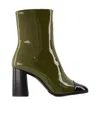 Carel Paris Thick Heeled Short Boots In Green