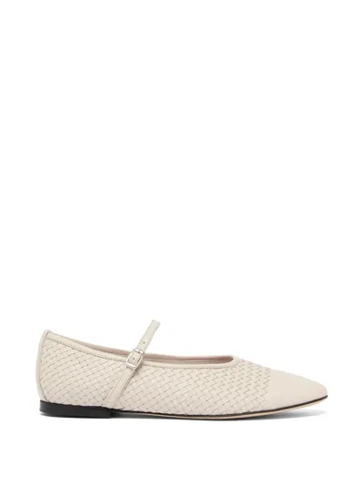 Carel Paris Tracy Woven Leather Ballet Flats In Neutral