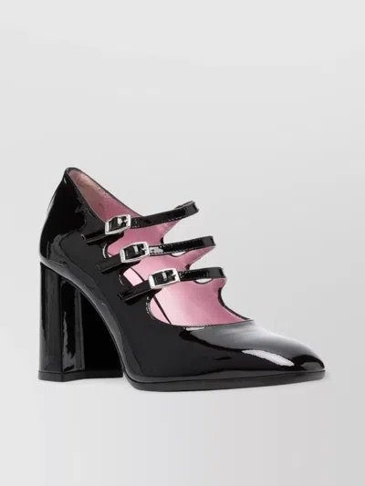 Carel Paris Triple Buckle Block Heel Pumps