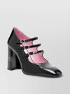 Carel Paris Triple Buckle Strap Block Heel Pumps