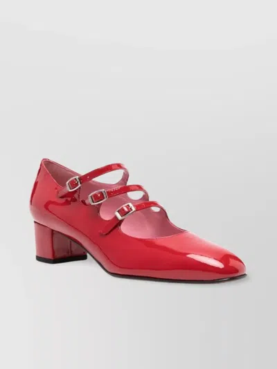 Carel Paris Triple Strap Square Toe Pumps In Red