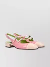 Carel Paris 'abricot' Pink Slingback Mary Janes With Contrasting Toe In Pink