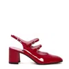 Carel Paris Double Strap Buckle Block Heel Pumps In Red