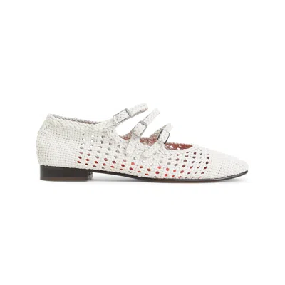 Carel Paris White Ariana S. Braided Leather Ballerinas