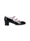 Carel Paris Block Heel Shoes With Glossy Finish In Black
