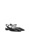 Carel Paris Leather Block Heel Ballerinas With Sling Back In Black