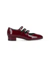 Carel Paris Glossy Triple Strap Block Heel Pumps In Red