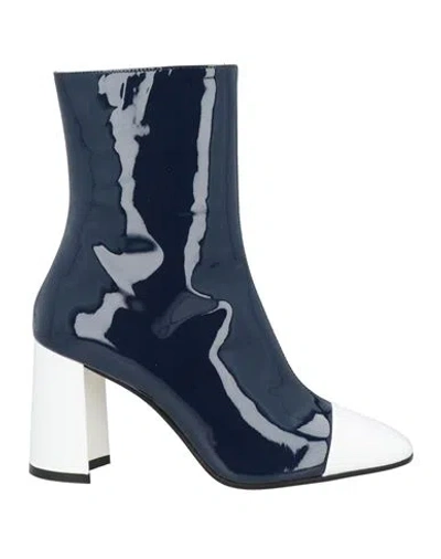 Carel Paris Woman Ankle Boots Blue Size 8 Leather