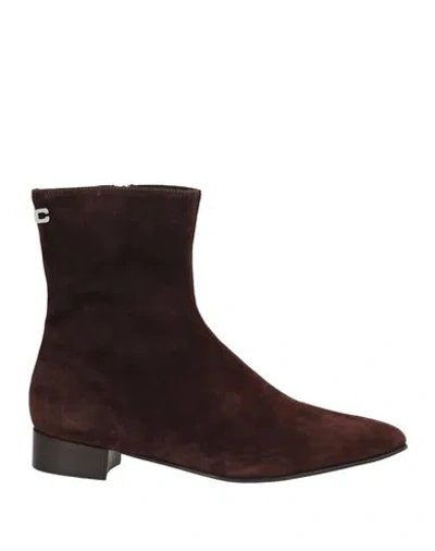 Carel Paris Woman Ankle Boots Dark Brown Size 6.5 Leather