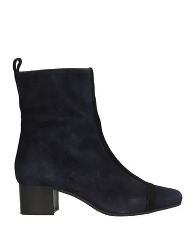 Carel Paris Woman Ankle Boots Dark Purple Size 6 Leather