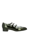 Carel Paris Woman Ballet Flats Dark Green Size 7 Leather
