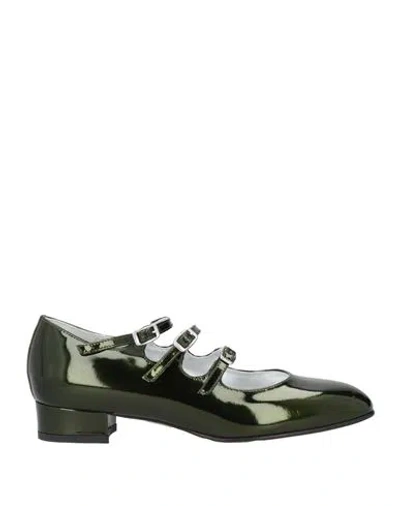 Carel Paris Woman Ballet Flats Dark Green Size 7 Leather