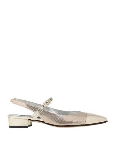 Carel Paris Woman Ballet Flats Platinum Size 7 Calfskin In Gray