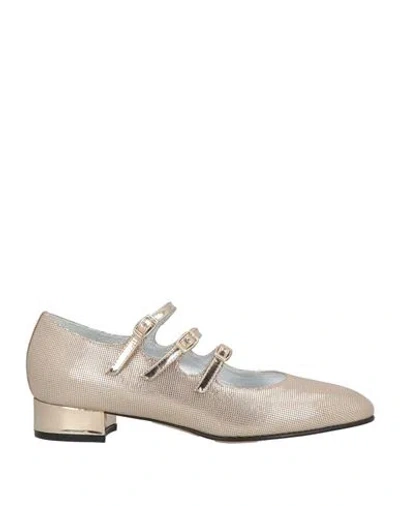 Carel Paris Woman Ballet Flats Platinum Size 8 Leather In Gray