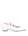 Carel Paris Woman Ballet Flats White Size 8 Leather In White