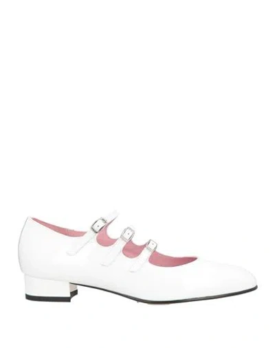 Carel Paris Woman Ballet Flats White Size 8 Leather