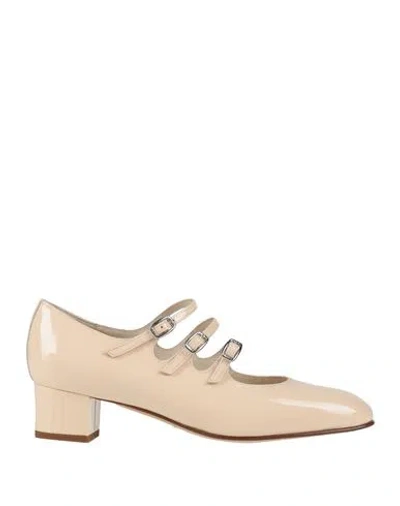 Carel Paris Woman Pumps Beige Size 8 Leather In Sand