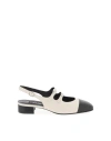 Carel Paris Abricot 35 Leather Slingback Pumps In Black