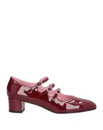 Carel Paris Woman Pumps Burgundy Size 5 Leather In Red