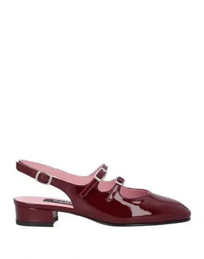 CAREL PARIS CAREL PARIS WOMAN PUMPS BURGUNDY SIZE 6.5 LEATHER