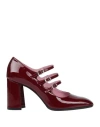 Carel Paris Woman Pumps Burgundy Size 9 Leather In Red