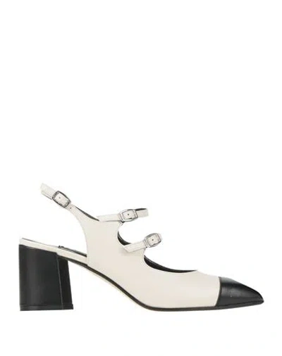 CAREL PARIS CAREL PARIS WOMAN PUMPS IVORY SIZE 7.5 LEATHER