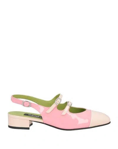 Carel Paris Block Heel Patent Slingback Pumps In Pink