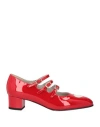 Carel Paris Woman Pumps Red Size 7 Leather