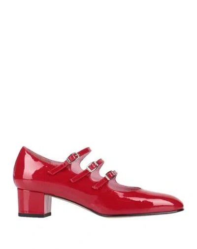CAREL PARIS CAREL PARIS WOMAN PUMPS RED SIZE 8 LEATHER