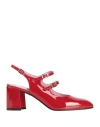 Carel Paris Double Strap Buckle Block Heel Pumps In Red