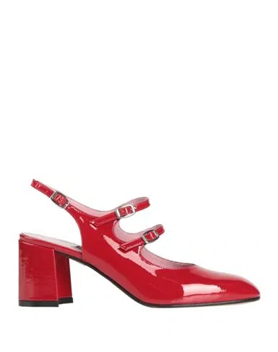 Carel Paris Woman Pumps Red Size 8 Soft Leather